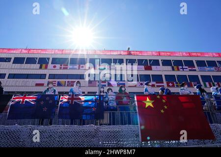 Peking, China. 5. März 2022. Allgemeine Ansicht, 5. März 2022 - Alpinski : Abfahrt im Yanqing National Alpine Skiing Center während der Paralympischen Winterspiele in Peking 2022 in China. Kredit: MA SPORT/AFLO/Alamy Live Nachrichten Stockfoto