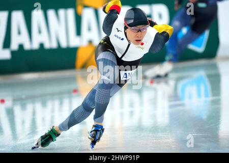 Wataru Morishige (JPN) bei 500m Männern während der ISU-Eisschnelllauf-WM im Sprint und Allround am 4. März 2022 im Vikingskipet in Hamar, Norwegen Foto von SCS/Soenar Chamid/AFLO (HOLLAND OUT) Stockfoto