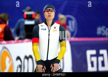 Wataru Morishige (JPN) bei 500m Männern während der ISU-Eisschnelllauf-WM im Sprint und Allround am 4. März 2022 im Vikingskipet in Hamar, Norwegen Foto von SCS/Soenar Chamid/AFLO (HOLLAND OUT) Stockfoto