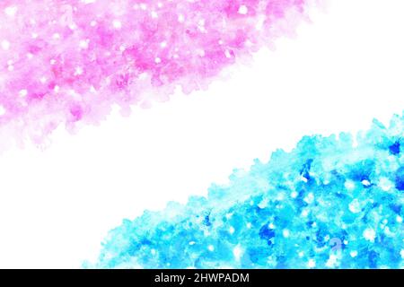 Pastellfarbe blau und lila Himmel, natürliche Grunge Aquarellfarbe Hintergrund, Illustration, abstrakte Kunst Stockfoto