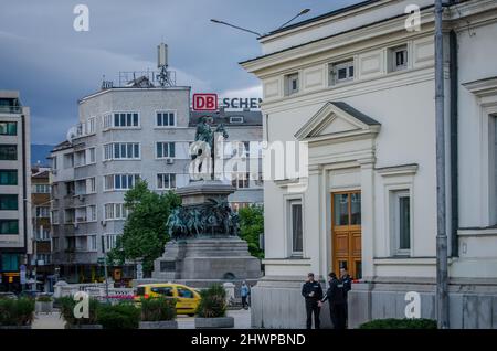 Straßenleben in der Stadt Sofia im Mai 2019. Bulgarien. Stockfoto