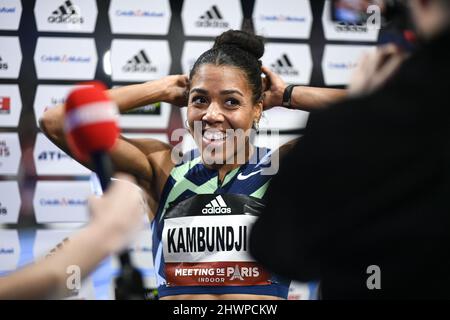 Mujinga Kambundji (Frauen 60m) aus der Schweiz tritt während der World Athletics Indoor Tour, Meeting de Paris 2022 am 6. März 2022 in der Accor Arena in Paris, Frankreich, an - Foto: Victor Joly/DPPI/LiveMedia Stockfoto