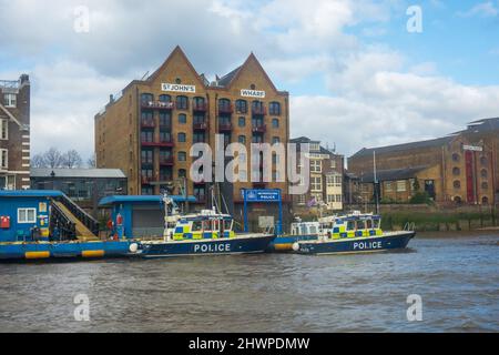 Metropolitan Police Marine Policing Unit, Wapping Stockfoto