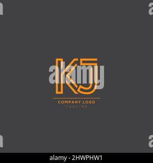 Logo mit Buchstabensymbol KJ Stock Vektor