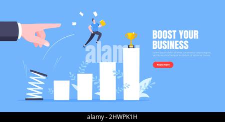 Business Mentor hilft, die Karriere mit Sprungbrett Vektor Illustration zu verbessern. Stock Vektor