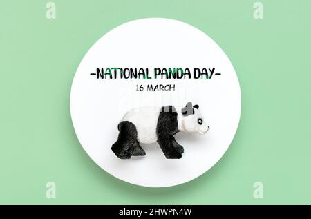 National Panda Day 16. März Feiern Sie die flauschigsten, Bambus-fressenden Bären, die für China Nationalstolz sind. Deshalb ist es wichtig, prot Stockfoto