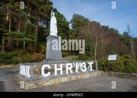 Christkönigstatue in Glen of Aherlow, County Tipperary, Irland. Stockfoto