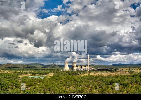 Antenne von Stanwell Power Generation A Kohlekraftwerk Queensland Australia Stockfoto