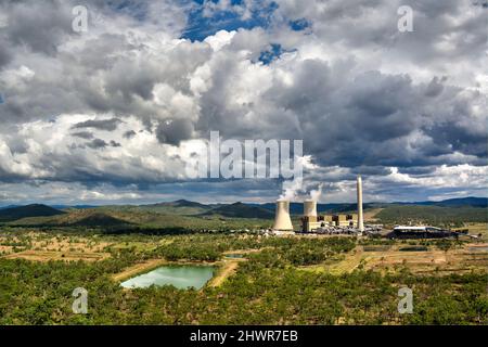 Antenne von Stanwell Power Generation A Kohlekraftwerk Queensland Australia Stockfoto