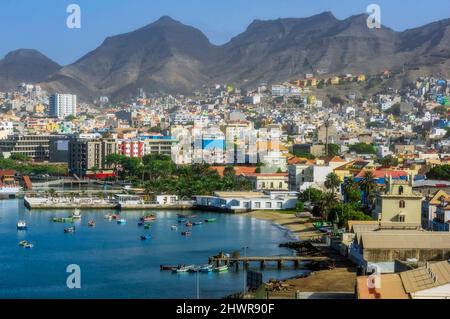 Kap Verde, Sao Vicente, Mindelo, Küstenstadt Stockfoto