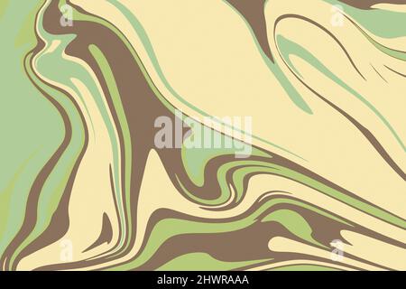 Flacher grooviger psychedelischer Hintergrund. Tapete abstrakt von Hand gezeichnet. Stockfoto