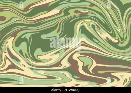 Flacher grooviger psychedelischer Hintergrund. Tapete abstrakt von Hand gezeichnet. Stockfoto