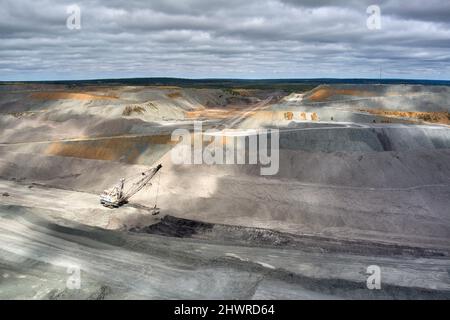 Luftlinie der Massiven Dragline, die in der BMA Blackwater Coal Mine Central Queensland Australien betrieben wird Stockfoto