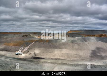 Luftlinie der Massiven Dragline, die in der BMA Blackwater Coal Mine Central Queensland Australien betrieben wird Stockfoto