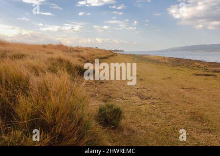 Panoramablick auf den Olbolosat-See in Nyahururu, Kenia Stockfoto