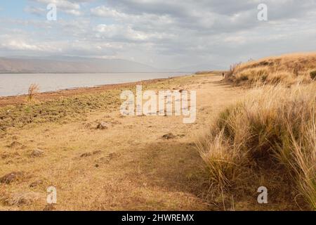 Panoramablick auf den Olbolosat-See in Nyahururu, Kenia Stockfoto