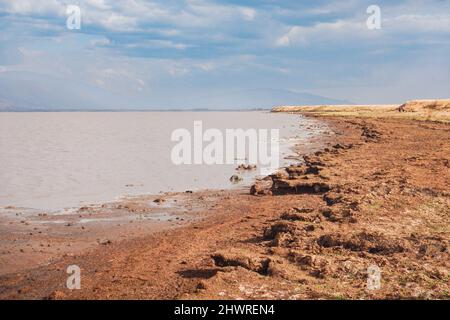 Panoramablick auf den Olbolosat-See in Nyahururu, Kenia Stockfoto