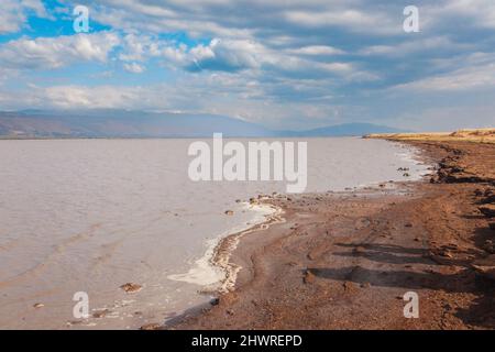 Panoramablick auf den Olbolosat-See in Nyahururu, Kenia Stockfoto