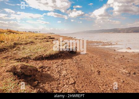 Panoramablick auf den Olbolosat-See in Nyahururu, Kenia Stockfoto