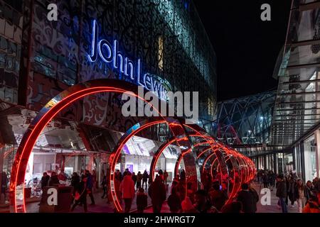 Das Light Up Leicester Festival 2022, das die Straßen von Leicester mit kostenlosen interaktiven Kunstwerken und Unterhaltung beleuchtet. Stockfoto