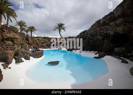 jameo grande mit Schwimmbad jameos del agua lanzarote, kanarische Inseln, spanien Stockfoto