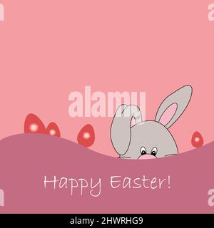 Pastellfarbene und farbenfrohe Osterkarte Stock Vektor