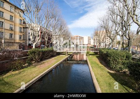 Les Rives de la Bassa à Perpignan Stockfoto