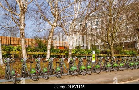 Ein Fahrradverleih in den West Midlands in Birmingham. Stockfoto