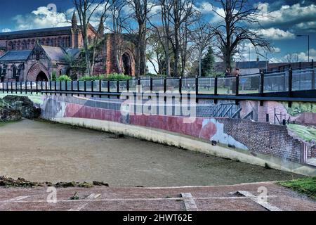 Römisches Amphitheater in Chester, das größte in Großbritannien. Stockfoto