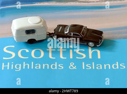 Caravaning Urlaub durch Schottland Stockfoto