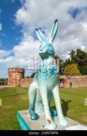 „Woodland Creatures“ der Künstlerin Lorraine Millar Dirleton Castle in East Lothian Stockfoto