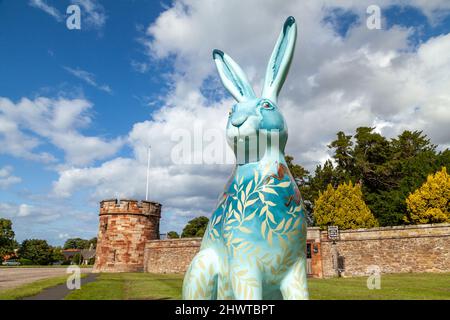 „Woodland Creatures“ der Künstlerin Lorraine Millar Dirleton Castle in East Lothian Stockfoto