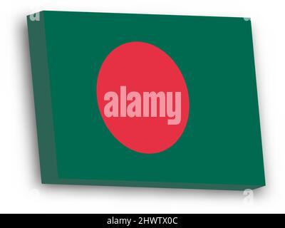 3D Vektorflagge von Bangladesch Stock Vektor