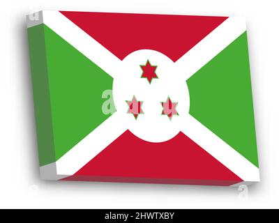 3D Vektorflagge von Burundi Stock Vektor