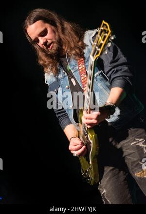 Halestorm (Gitarrist Joe Ottinger) - ein Abend mit Halestorm, Birmingham O2 Academy, 2.. März 2022 Stockfoto