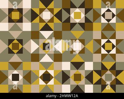 Nahtloses Muster mit geometrischen Motiven in 6 Farben Stockfoto