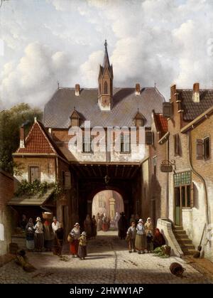 Ein holländisches Stadtbild, Gemälde von Adrianus Eversen Stockfoto