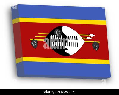3D Vektorflagge von Eswatini - ehemaliges Swasiland Stock Vektor
