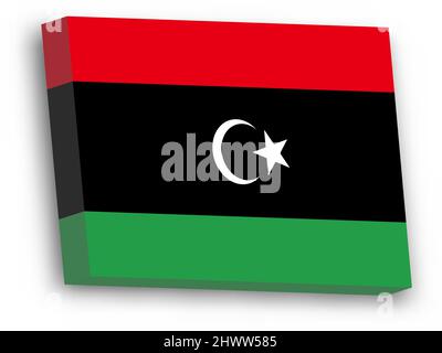 3D Vektorflagge von Libyen Stock Vektor