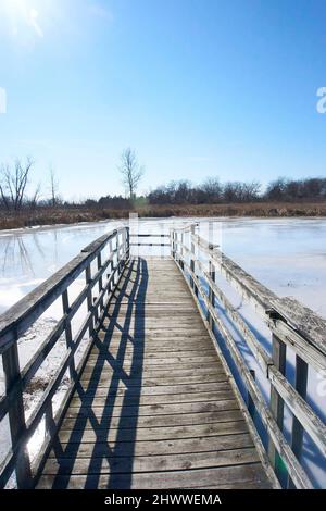 Richard Bong Erholungsgebiet im Winter, KANSASVILLE, Wisconsin. Stockfoto