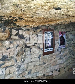 Im Inneren der Katakomben von Odessa im „Museum of Partisan Glory“, einem Versteck für sowjetische Partisanen im Dorf Nerubayske bei Odessa Stockfoto