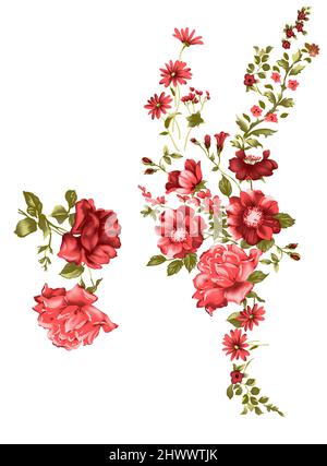 Blumenmuster Design floralen seamless botanischen tropischen Bakkground Stockfoto