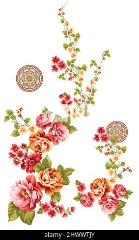 Blumenmuster Design floralen seamless botanischen tropischen Bakkground Stockfoto