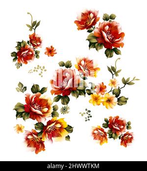 Blumenmuster Design floralen seamless botanischen tropischen Bakkground Stockfoto