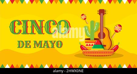 cinco de Mayo Hintergrunddesign Stock Vektor