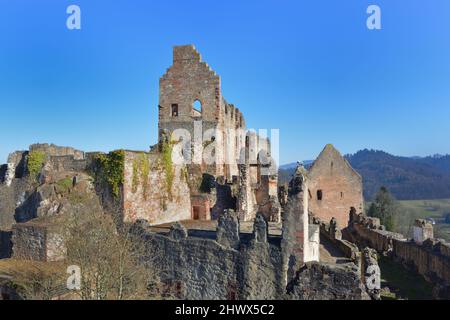 Die Burgruine Hochburg, auch Hachberg bei Emmendingen Stockfoto