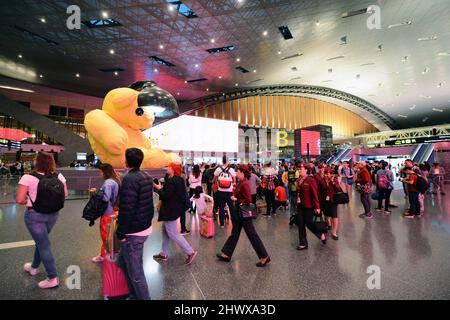 Der schöne Hamad International Airport in Katar. Stockfoto