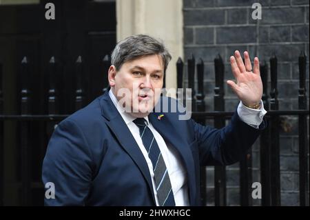 London, Großbritannien. 8. März 2022. Kit Malthouse Minister für Polizeiarbeit kommt zu einem Kabinettstreffen in der Downing Street Quelle: MARTIN DALTON/Alamy Live News Stockfoto