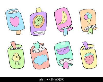 Set von niedlichen Büchern im flachen Stil. Cartoon Kinder Illustration. Vektorgrafik. Stock Vektor