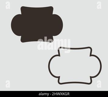 Hochzeitsrahmen. Mailbox-Monogramm, Grundform, Monogramm-Rahmen. Leeres Rahmenetikett. Vektorvorlage. Stock Vektor